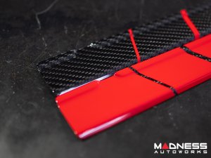 FIAT 500 Door Sills - Carbon Fiber - Red Racing Stripe w/ White Scorpion